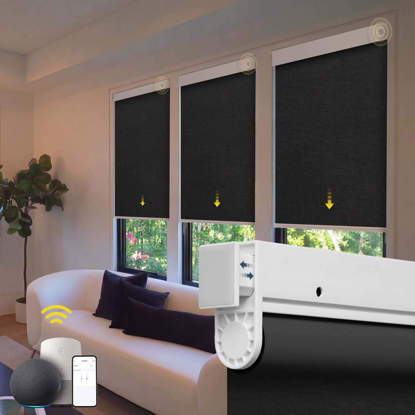 MOTORIZED BLINDS Living Area